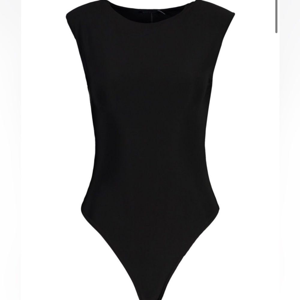 Shoulder Pad Slinky Bodysuit black